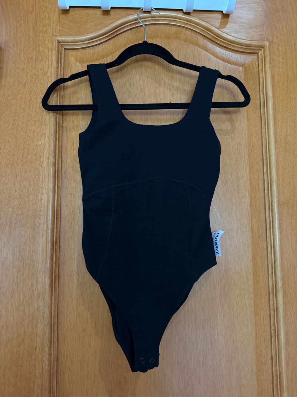 Old Navy Black Square-Neck Stretch Bodysuit